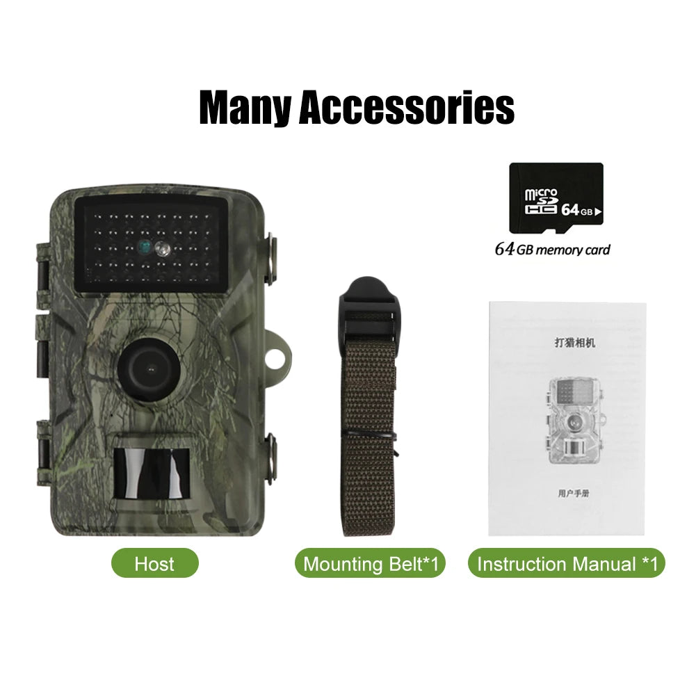 Hunting Trail Camera 16MP 1080P 940nm Infrared Night Vision Motion Activated Trigger Security For Car Theft Prevention Camera