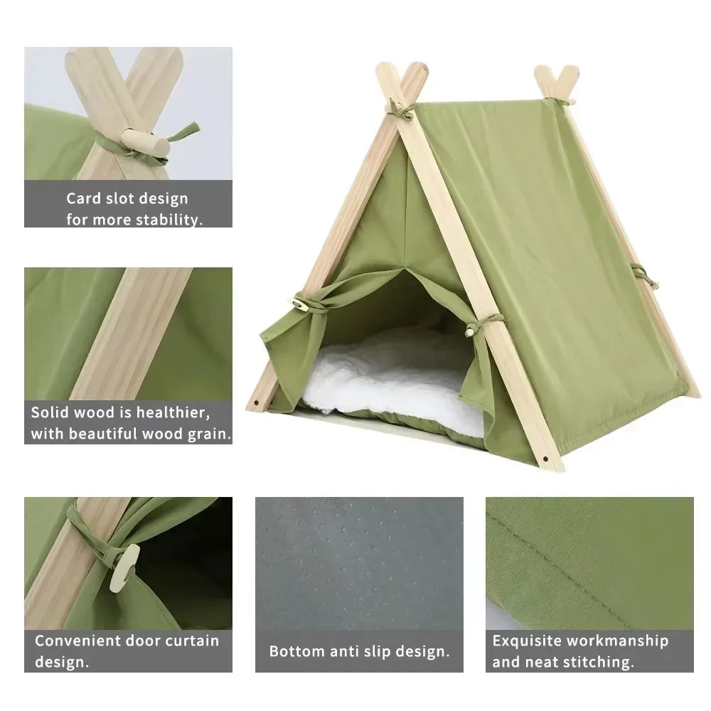 Pet Tent House Cat Bed Portable Dog Cat Universal Teepee Foldable Puppy Kitten Indoor Outdoor Kennels For Pet Tent Animals Bed