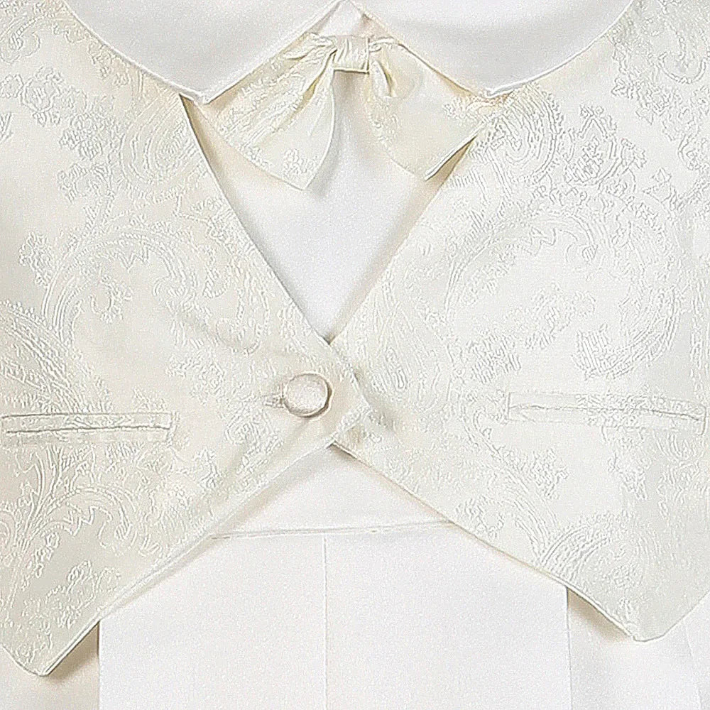 Newborn Baby Boy Baptism Outfits Clothes Cotton Broadcloth Single Breasted Solid Full Sleeve Set Bow Lace Christening Gown