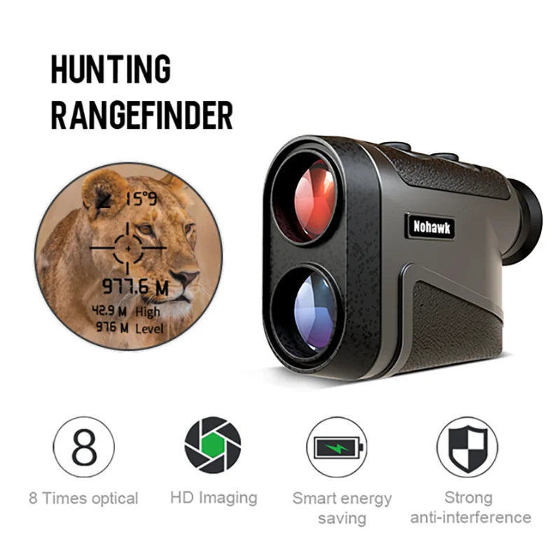 Nohawk HD-2200M Hunting Laser Rangefinder Multifunctional Telescope Range Finder 8X 2200Yards for Hunting Shooting Golf Camping
