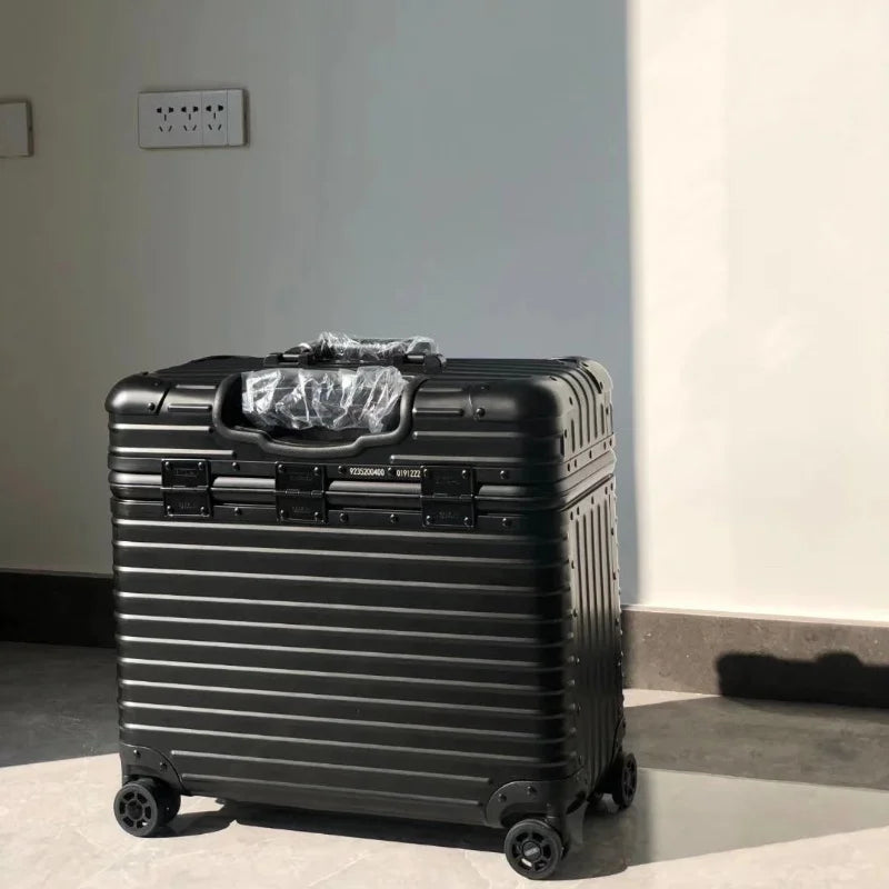 Magnesium Aluminum Alloy Luggage Trolley Case Metallic Anti-fall Thickened Reinforced Outdoor Travel Boarding Code Box Gift