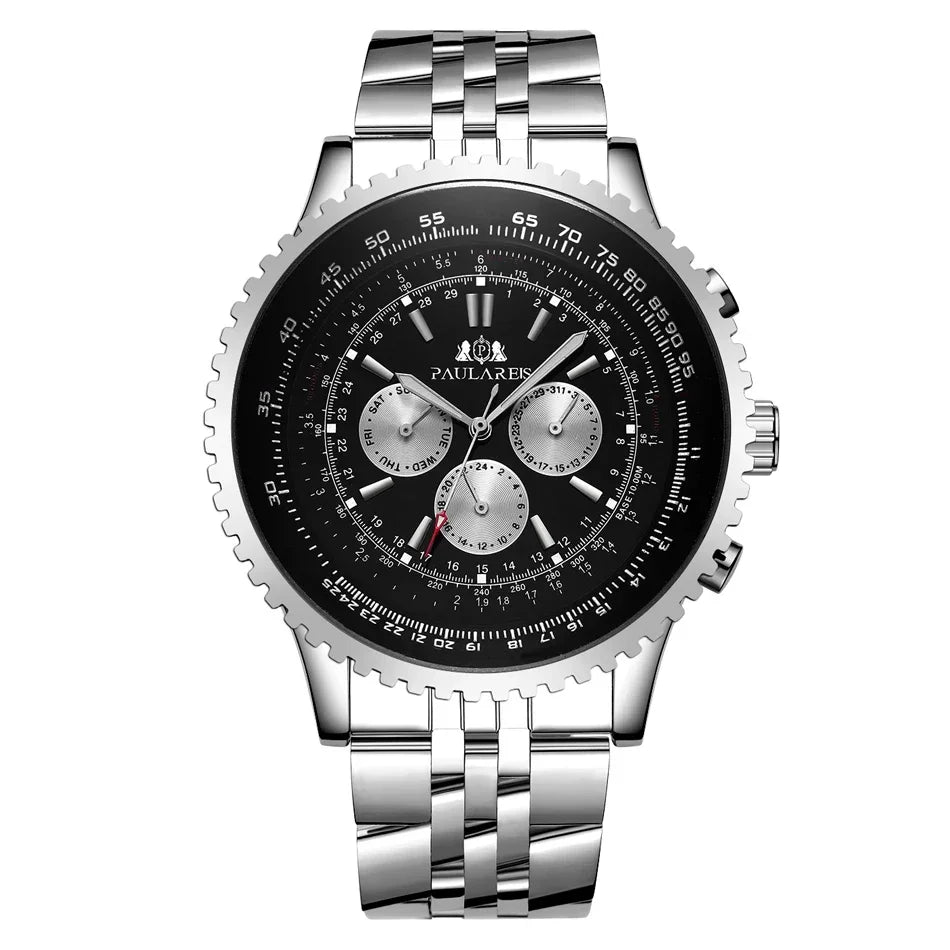 Automatic Watch for Men Mechanical Stainless Steel Strap Fashion Sports Blue Black White Big 50mm Classic Reloj Hombre Baratos