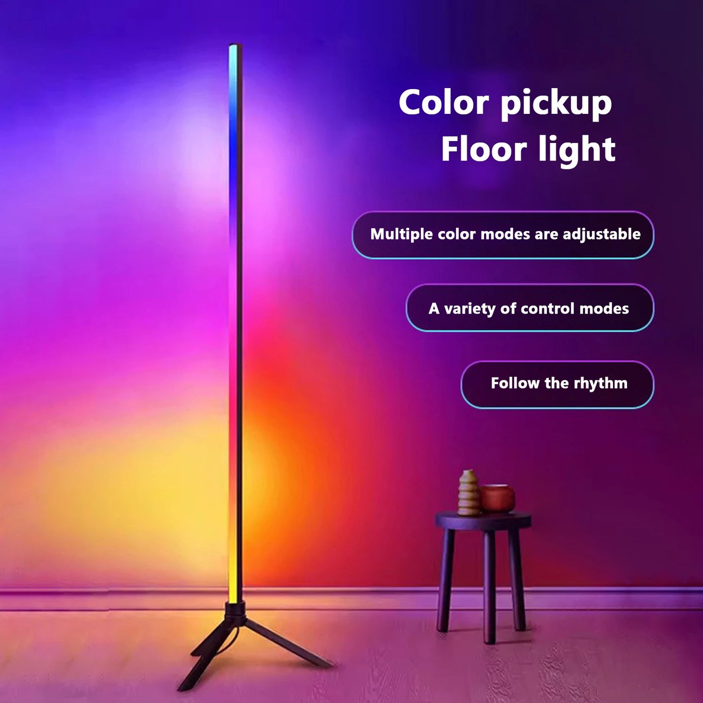 Living room Dimmable RGB Corner Floor Lamps 120cm Bracket LED Mood Lamps Bedroom Scandinavian Home Decorative Indoor Lighting