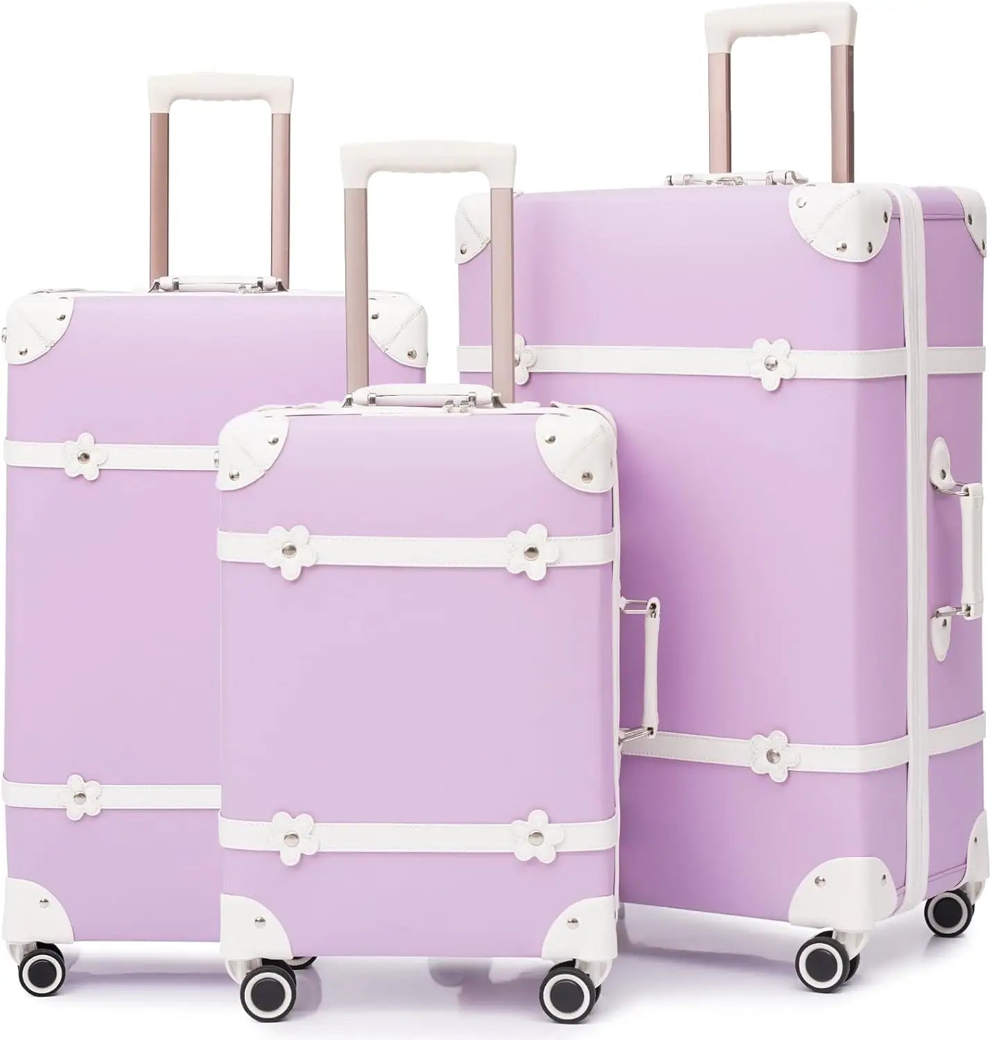 Urecity Hot! New 3PCS/SET Retro Travel Suitcase Rolling Luggage Sets 20"24"28"Size Trolley Suitcase Handbag Carry Ons Wheel