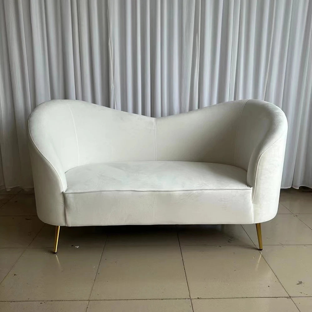 Manufacturing Hotel Hot White Velvet Throne Sofa For Wedding Event