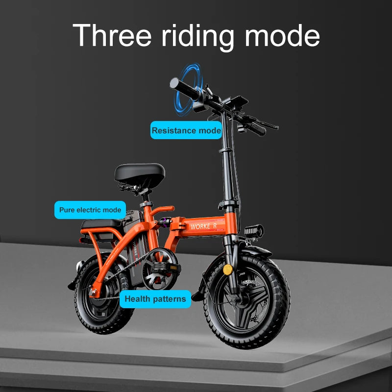 Hot Sale Mini Size Fashion Electric Bicycle 400W 48V 14 Inch Electric City Bike Mini Foldable Electric Scooter