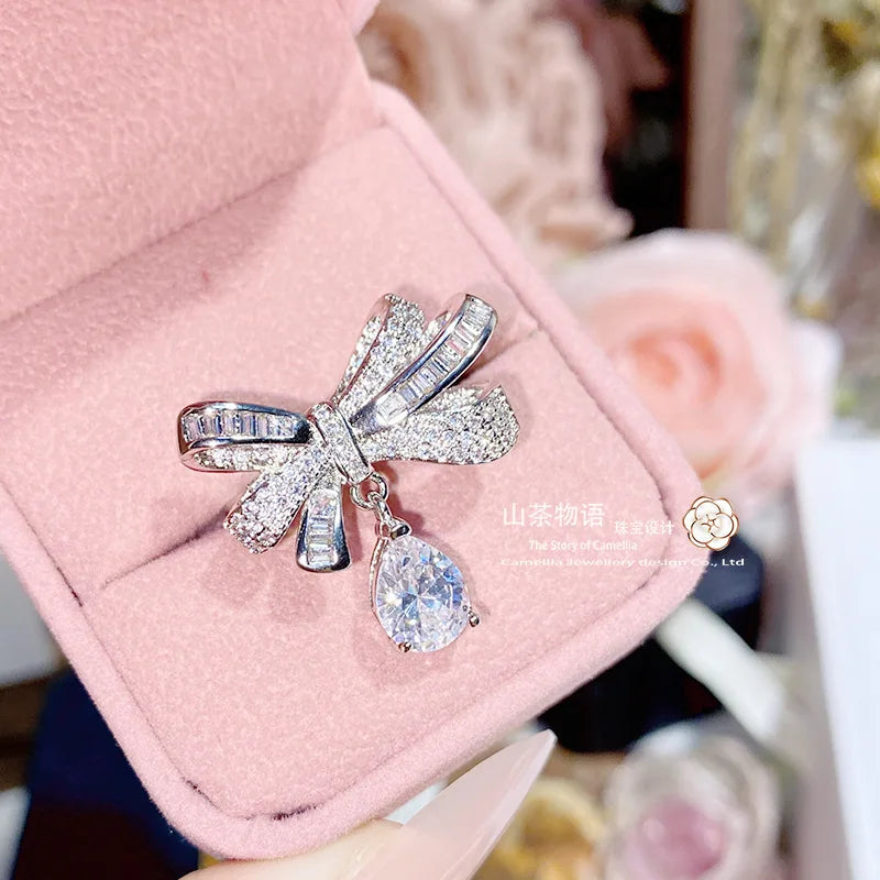 luxury jewelry set for women geometric earrings design bow necklace