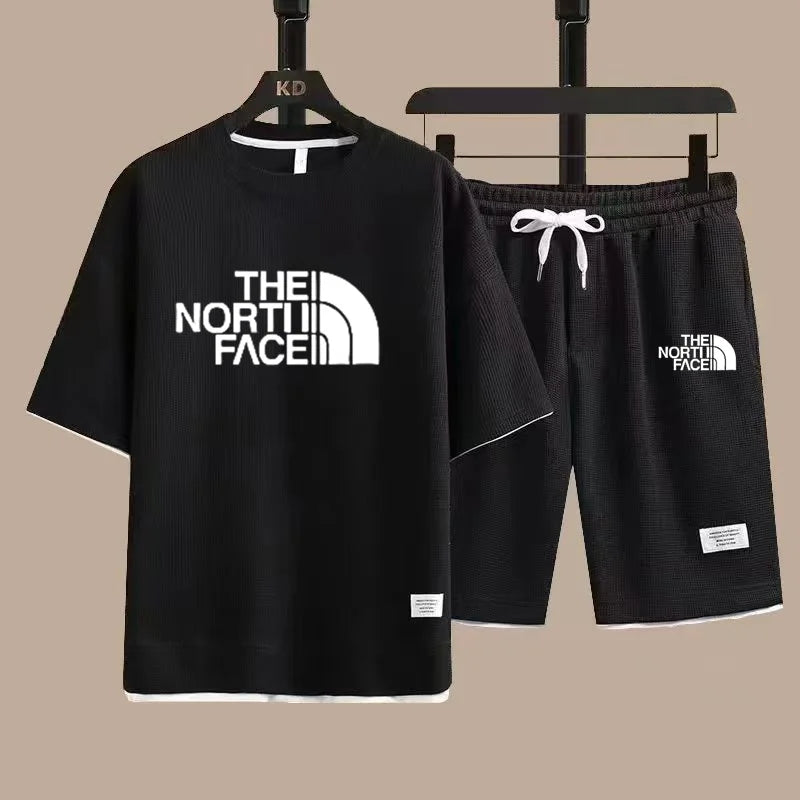 2025 new casual sportswear for men summer two-piece clothing short-sleeved round neck and shorts two fashionable clothes