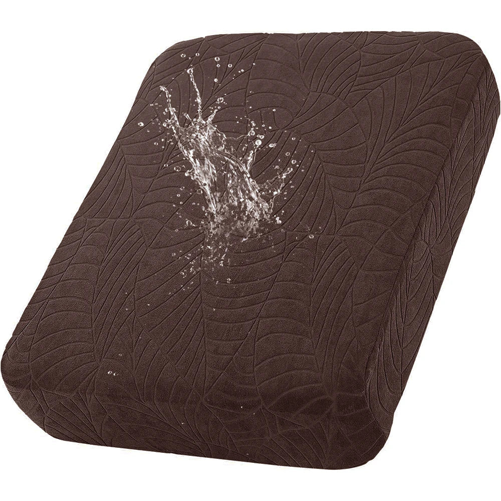 Leaf Pattern Jacquard Sofa Cushion Cover Elastic Patio Sofa Covers Outdoor Non-Slip Individual Sofa Protector Garden