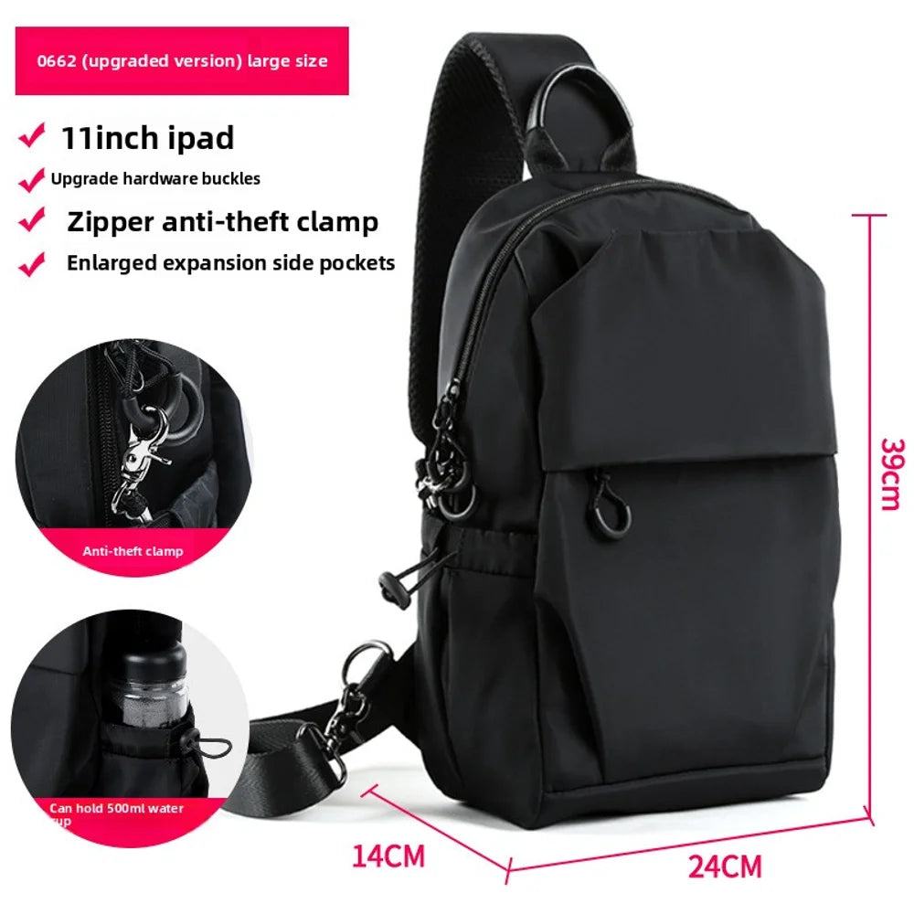Men's chest bag, simple single shoulder crossbody bag, trendy brand crossbody bag, small bag, trendy mailman bag, men's