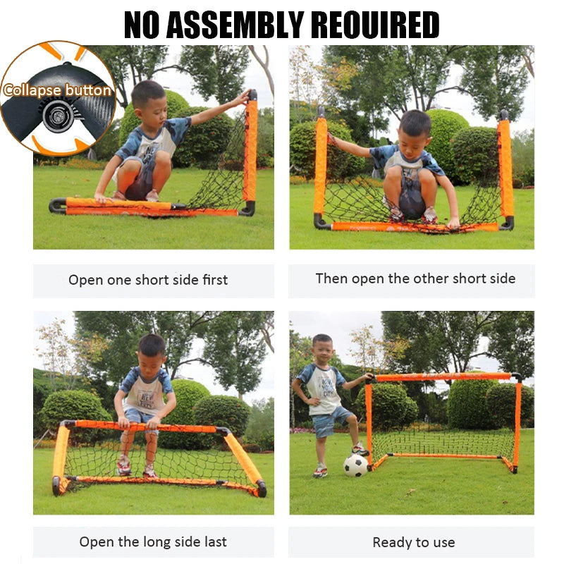 Portable Folding Youth Soccer Goal Installation-free Kid Football Goal Net Outdoors Indoors Sports Football Training Equipment