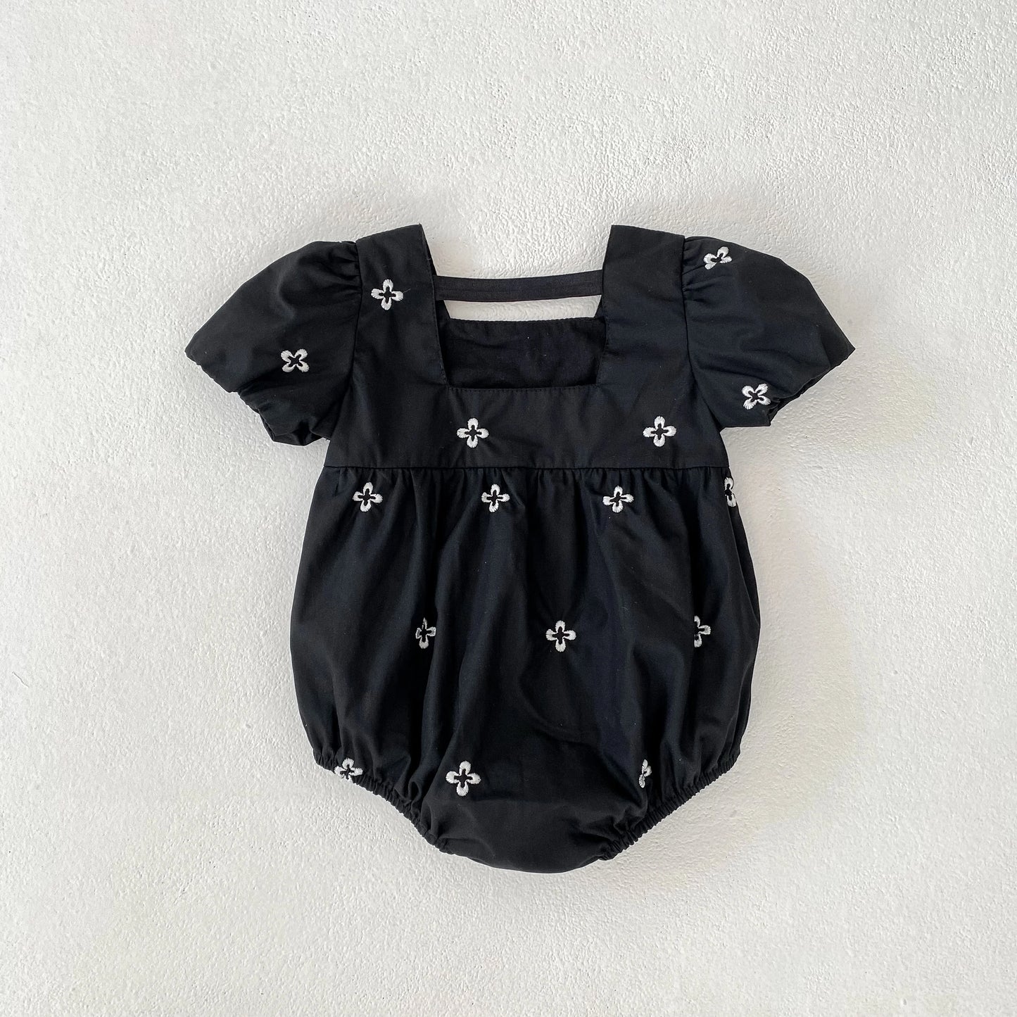 0-24M Baby Girl Clothing Cotton New Summer Newborn Baby Girl Romper Black Embroidered Flowers Cotton Toddler Baby Girls Jumpsuit