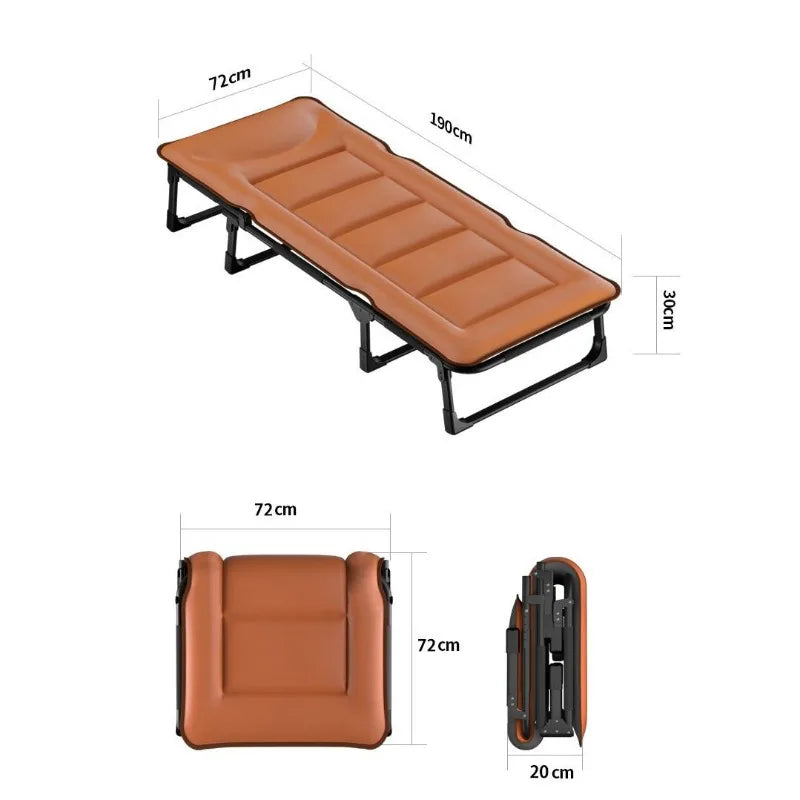 Single Fold Bed Outdoor Portable Multi-function Office Nap Bed Camping Convenient Portable Home Balcony Leisure Chaise Lounge