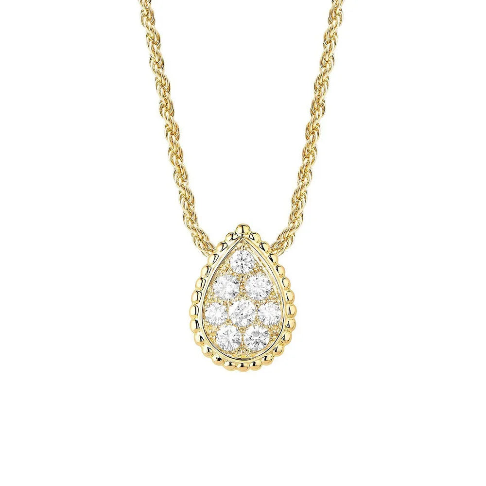 Women's Luxury Exclusive Drip Diamond Necklace 18K Gold Plated Full Diamond Accent Elegant Gift for Her