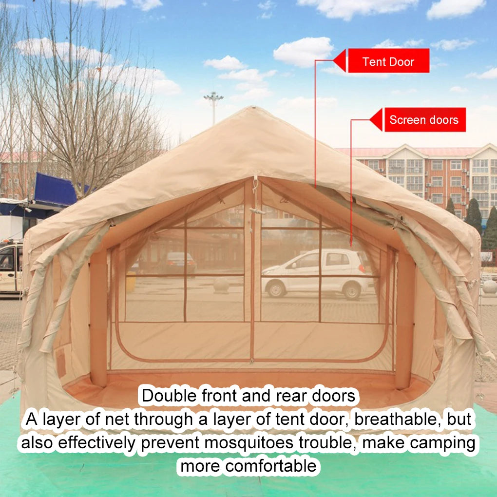 Large Outdoor Camping Inflatable Tent Thickened Ultra-Quick Setup Blow Up 4 Season Garden Patio Beach Fishing Inflatable Tent