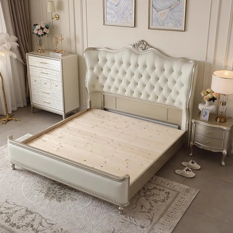Double Modern Beds Wooden Floor Space Saving Comfortable Beds Soft Design Large Camarotes Para Dormitorio House Accessories