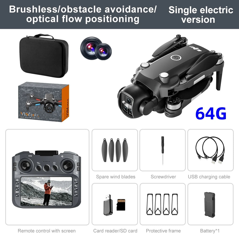 Drone 4K Professional HD 8KDual Camera Optical Flow Air Pressure Fixed Height RC Dron Foldable Quadcopter