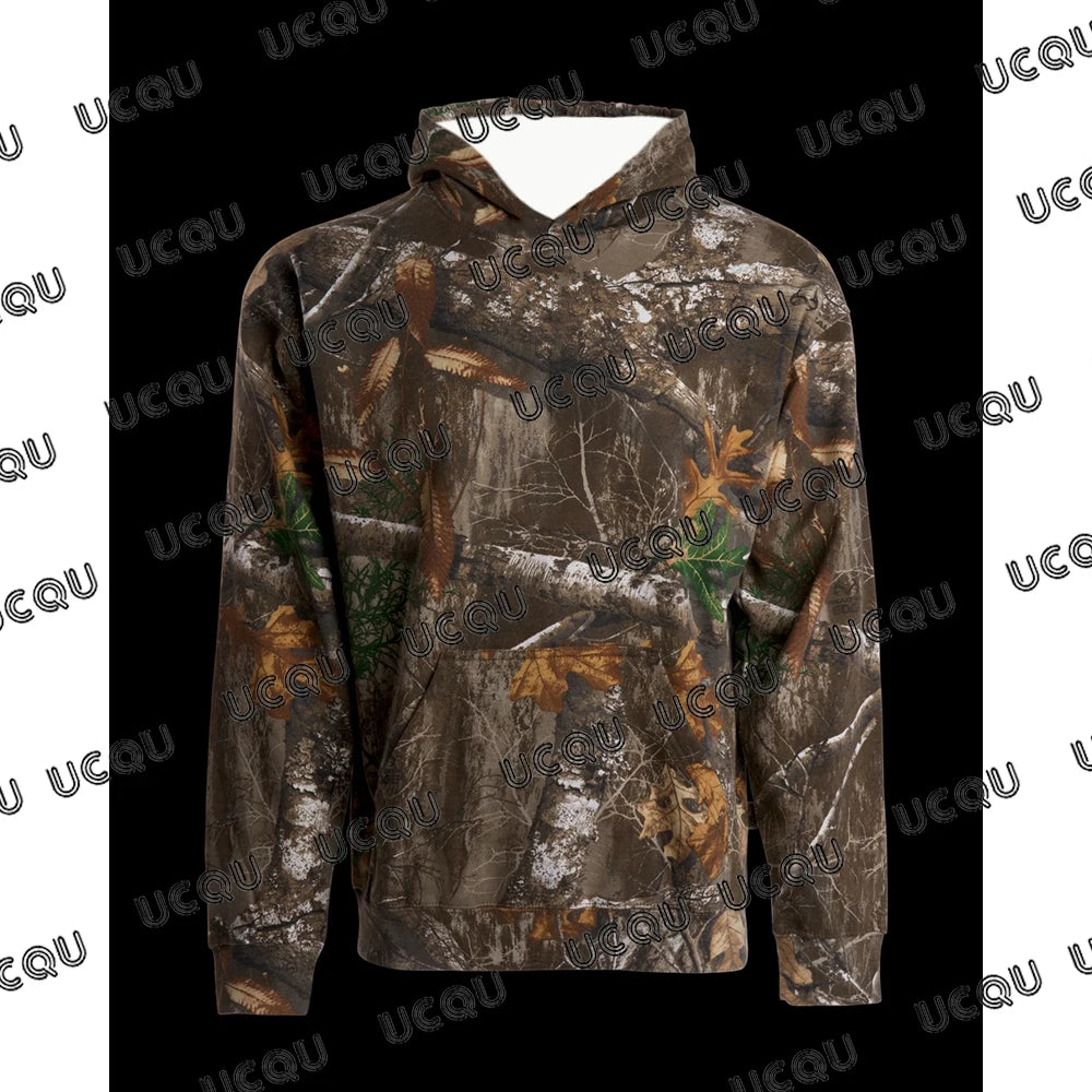 Autumn Winter New Hunting Hoodies For Men Outdoor Warm Hoodies Hidden Hunting Hooded Pullover Oversized Loose Hunting Sweatshirt