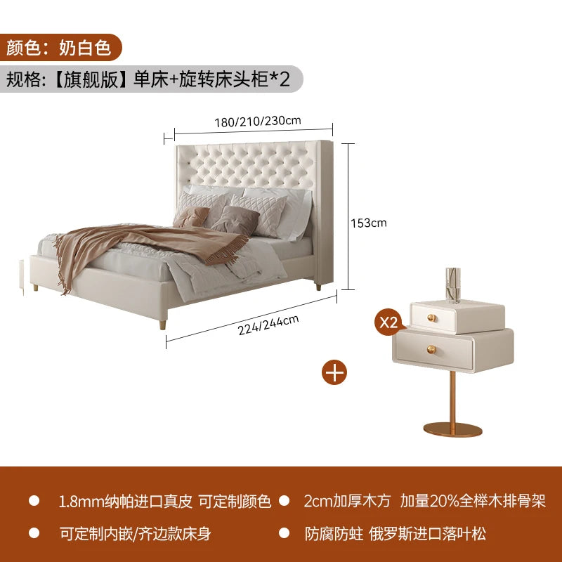 European Teenage Girls Bed Double Aesthetic Sleeping Upholstered Bed Frames Lounge Cama De Lujo Para Dormitorio Furnitures