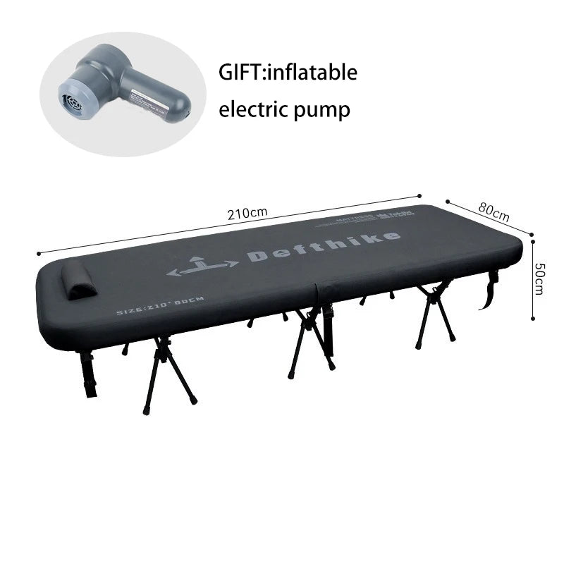 Portable Inflatable Sleeping Camping Cots Comfortable Travel Folding Single Bed Relaxing Outdoor Rest Camping Furnishings