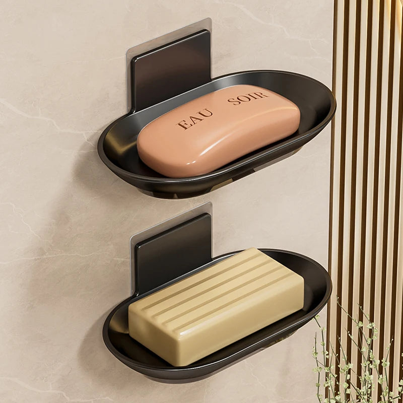 Bathroom Aluminum Alloy Soap Dish Free-Punching Wall Mounted Soap Sponge Holder Organizer Accessories Kitchen Soap Holder