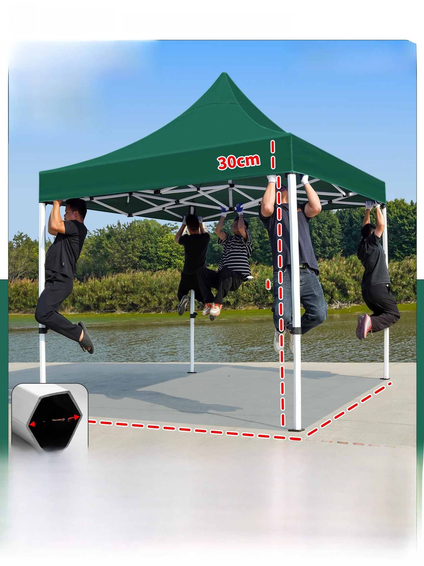 Thiened Four-Legged 3x6 Meters Tent Outdoor Rain And Sun elter Stall Special Outdoor Cam Travel Supplies Canopy