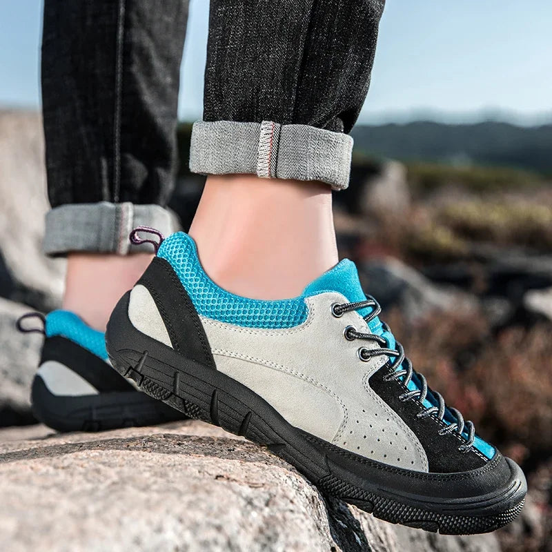 New Fashion Men Trekking Shoes Hiking Designer Casual Comfortable Outdoor Leather High Quality Climbing Breathable Driving Shoes