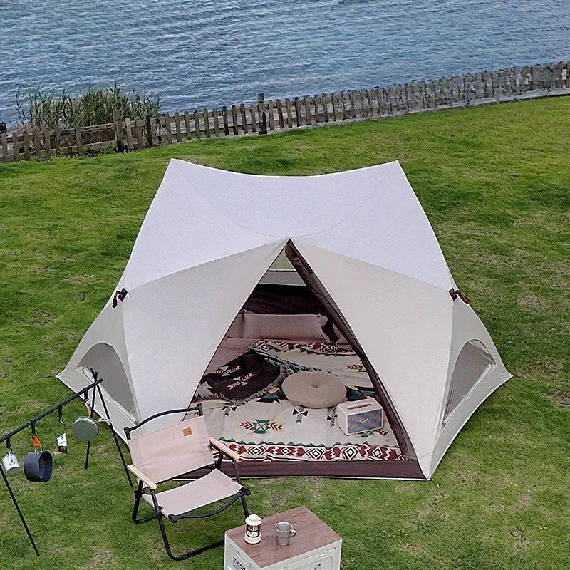Seaside Beach Park Quick Open Tent Outdoor Portable Folding Camping Tent Equipment Full Set of Sunshade and Rainproof