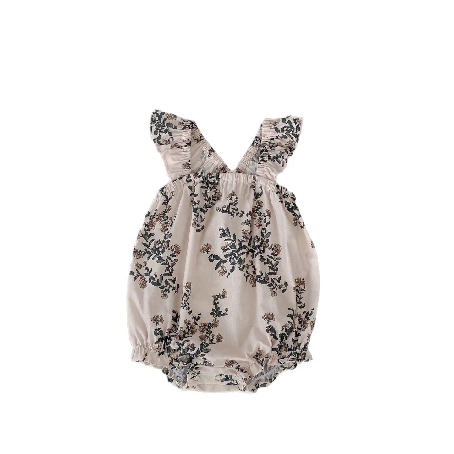 Baby Girl Summer Dress Princess Floral Bag Fart Clothe Pure Cotton Baby Clothes 0-3 Years Old Camisole Jumpsuit Crawling Clothes