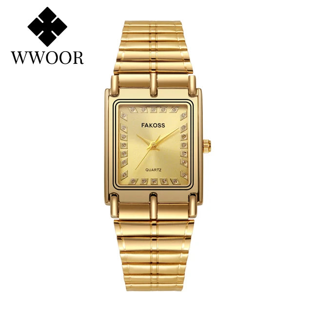 Men's Square Watches 2025 Top Brand Luxury Gold Male Stainless Steel Quartz Watch for Men Wrist Watch Relogio Masculino