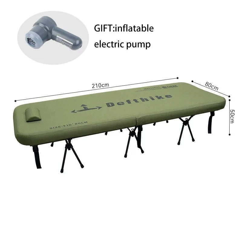 Portable Inflatable Sleeping Camping Cots Comfortable Travel Folding Single Bed Relaxing Outdoor Rest Camping Furnishings