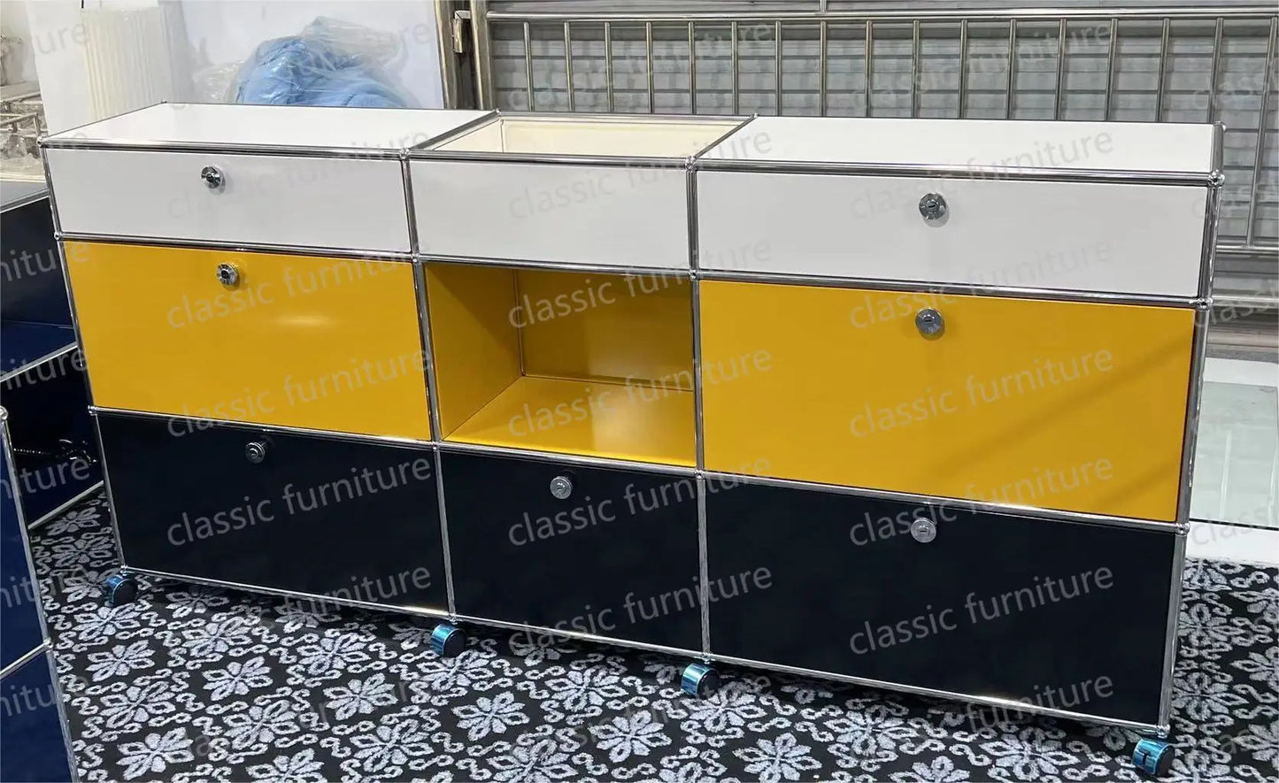 Modular Module Furniture Customized Metal Stainless Steel Cabinet Storage Sideboard Shelf DIY Living Room