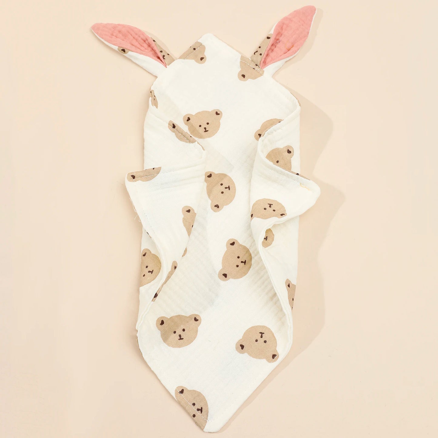 Newborn Baby Rabbite Cotton Muslin Comforter Infant Soft Soothe Appease Towels Princess Sleeping Dolls Blanket Bibs Burp Clothes