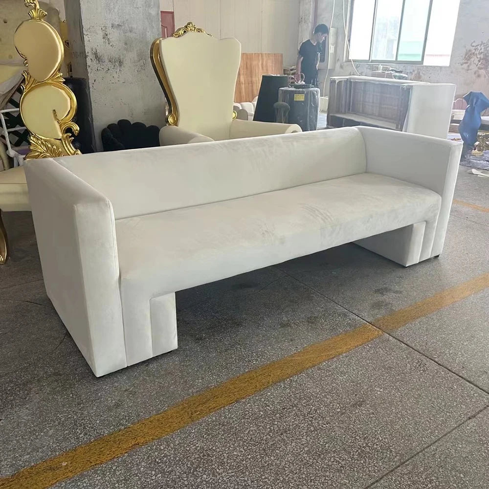 Hot Selling Durable White Velvet Lounge Sofa Hotel Velvet Sofa Set Furniture Luxury