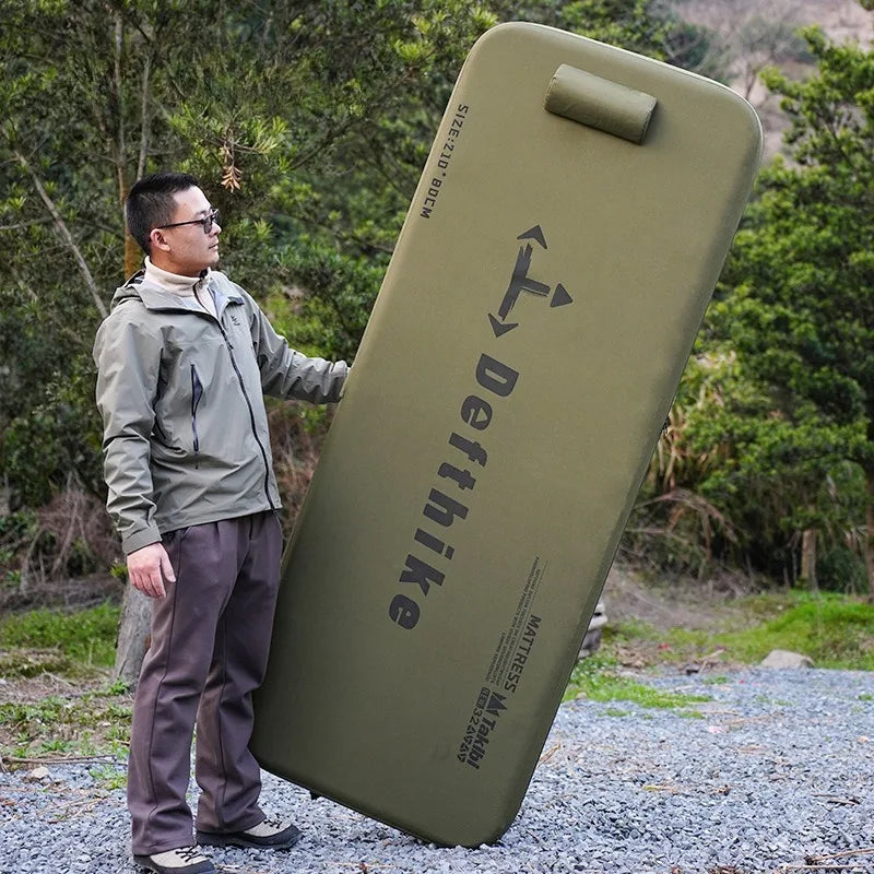 Portable Inflatable Sleeping Camping Cots Comfortable Travel Folding Single Bed Relaxing Outdoor Rest Camping Furnishings