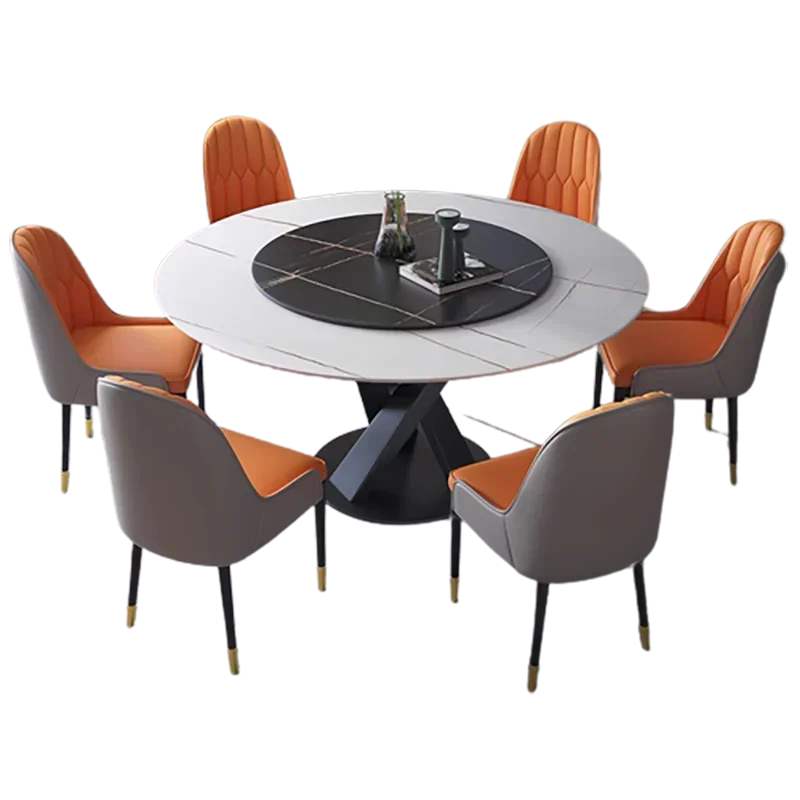 Living Room Dining Table Round Nordic Minimalist Marble Style Dining Table Beauty Comfy Mesas De Comedor Home Furniture