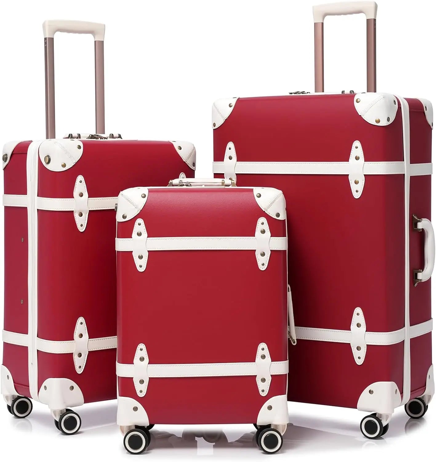 Urecity Hot! New 3PCS/SET Retro Travel Suitcase Rolling Luggage Sets 20"24"28"Size Trolley Suitcase Handbag Carry Ons Wheel