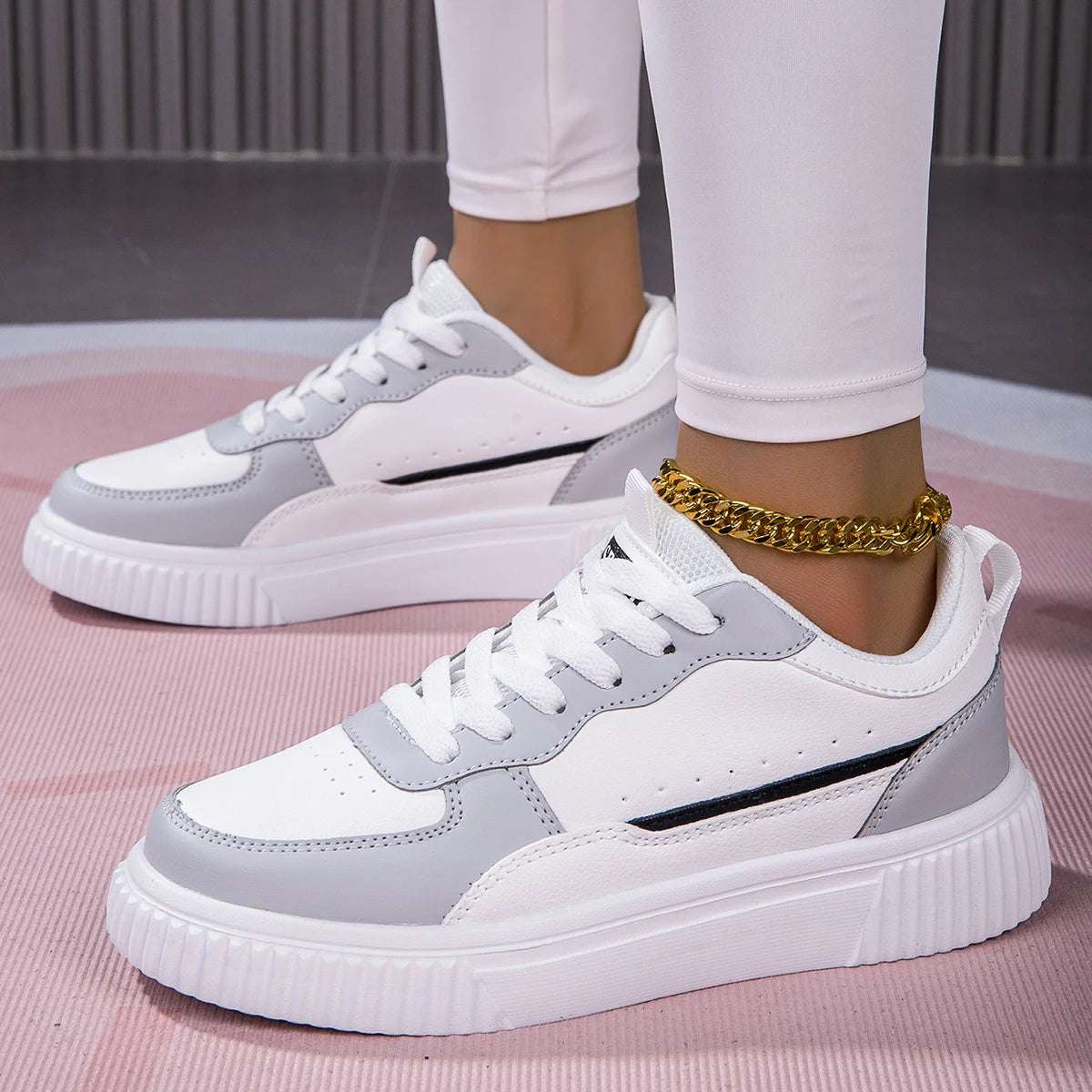 Men's Shoes Summer Breathable Trendy Versatile Casual White Sneakers Youth Non-Slip Sports Thick-Soled White Shoes