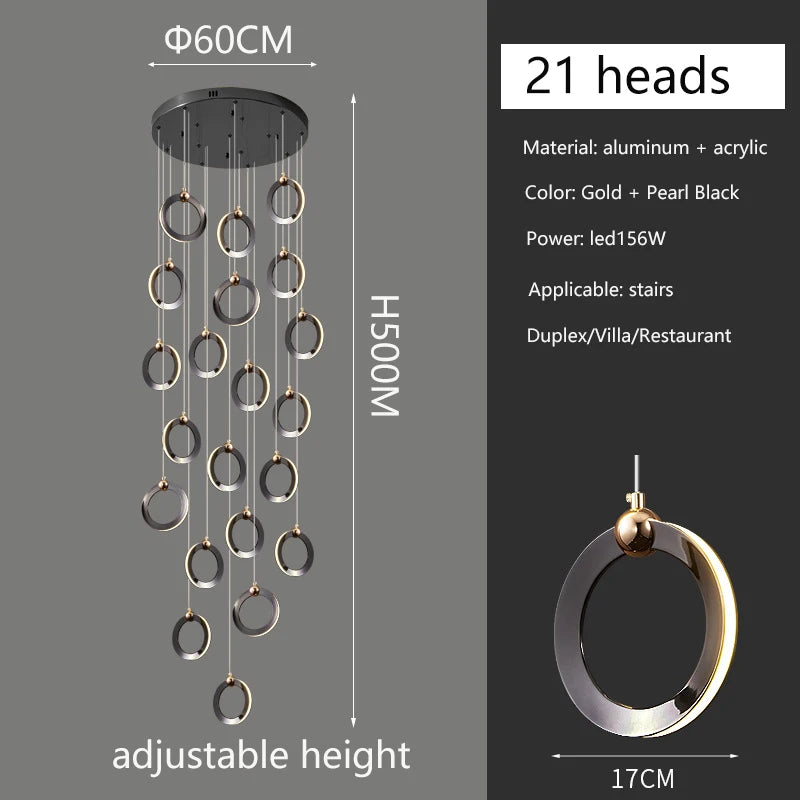 Modern luxury chandelier. Creative design. Suitable for villas, duplexes, hotels, restaurants. Home lighting
