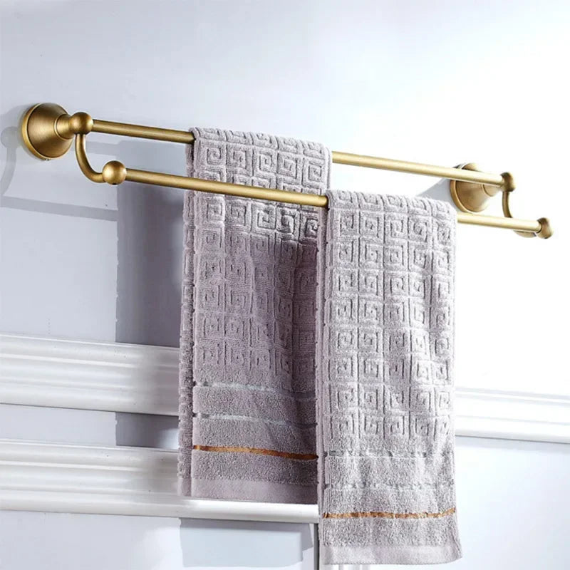 Bronze Bathroom Accessories Hardware Antique Hair Dryer Rack Coat Towel Shelf Rail Bar Shower Soap Dish Holder Toilet Brush