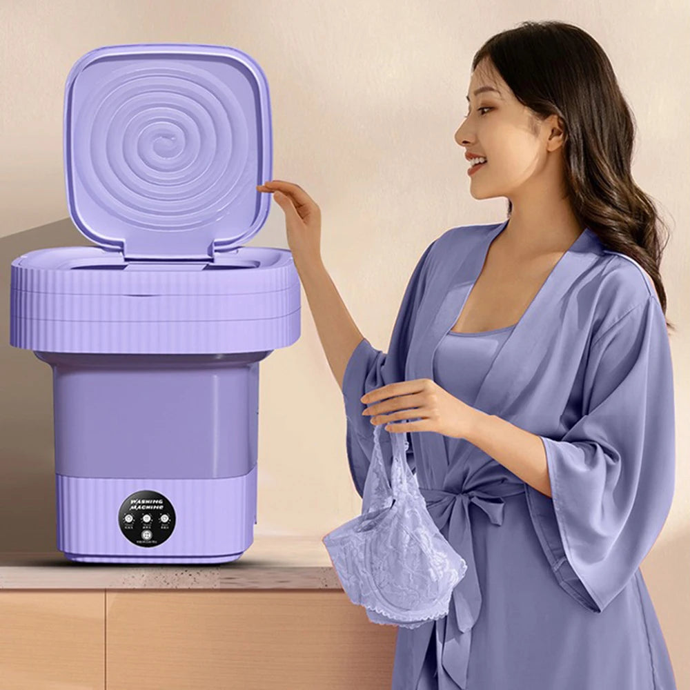 13L Ultrasonic Big Capacity Folding Washing Machine With Drain Basket For Apartment Travel Underwear Portable Mini Washer EU