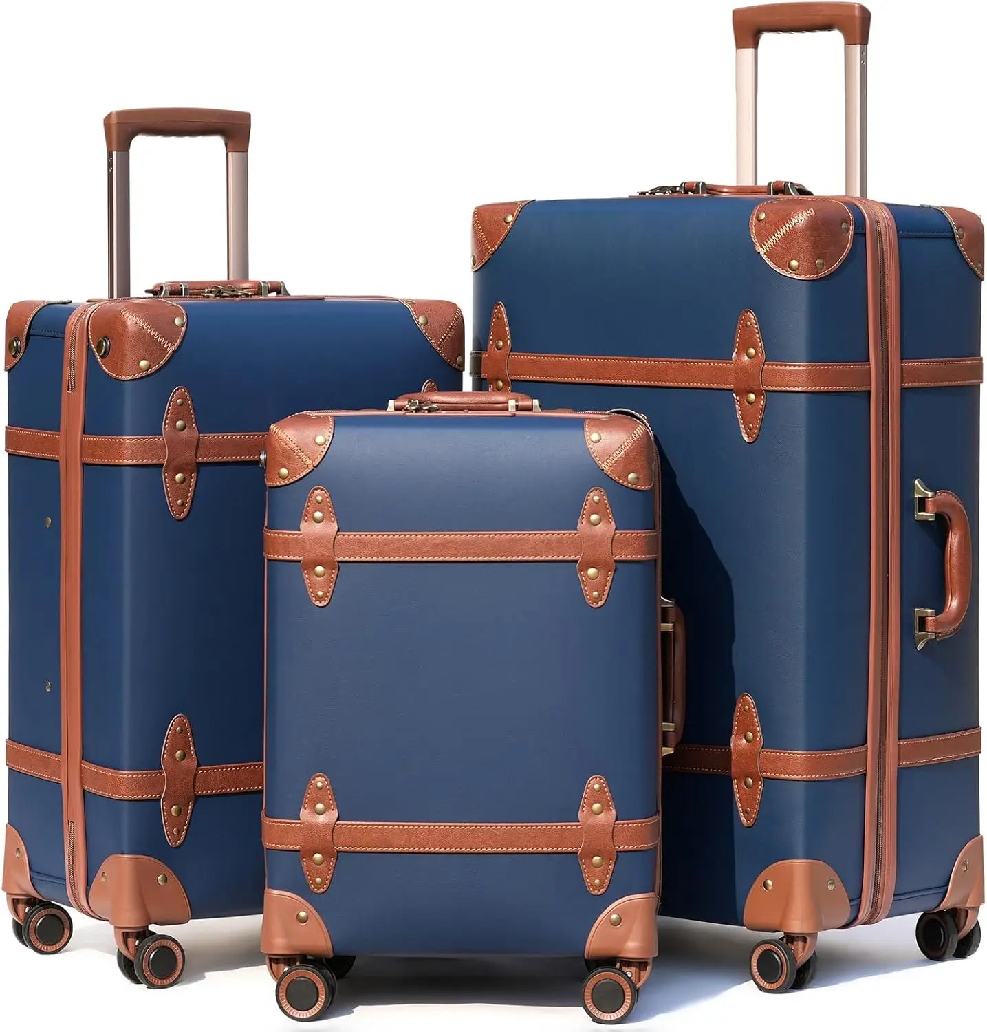 Urecity Hot! New 3PCS/SET Retro Travel Suitcase Rolling Luggage Sets 20"24"28"Size Trolley Suitcase Handbag Carry Ons Wheel