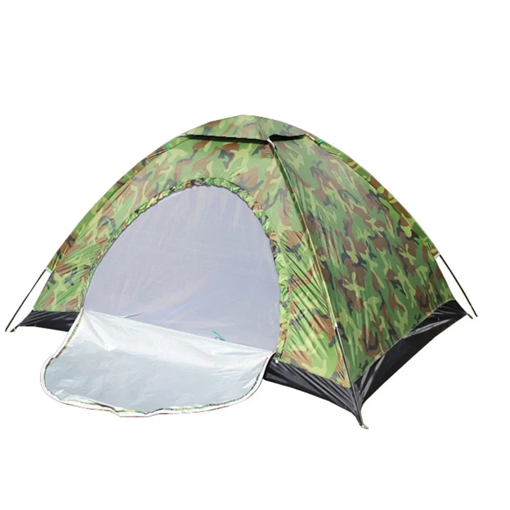 1×Ultralight Portable Camping Tent Single/Double Person Garden Tent With Anti-UV Coating Two Way Zip Hiking Fishing Travel