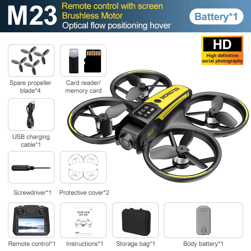 New 2025 M23 Drone Professional 4K Dual Lens with Screen Control 360 Degree Stunt Flip One-Button Take-off and Landing New