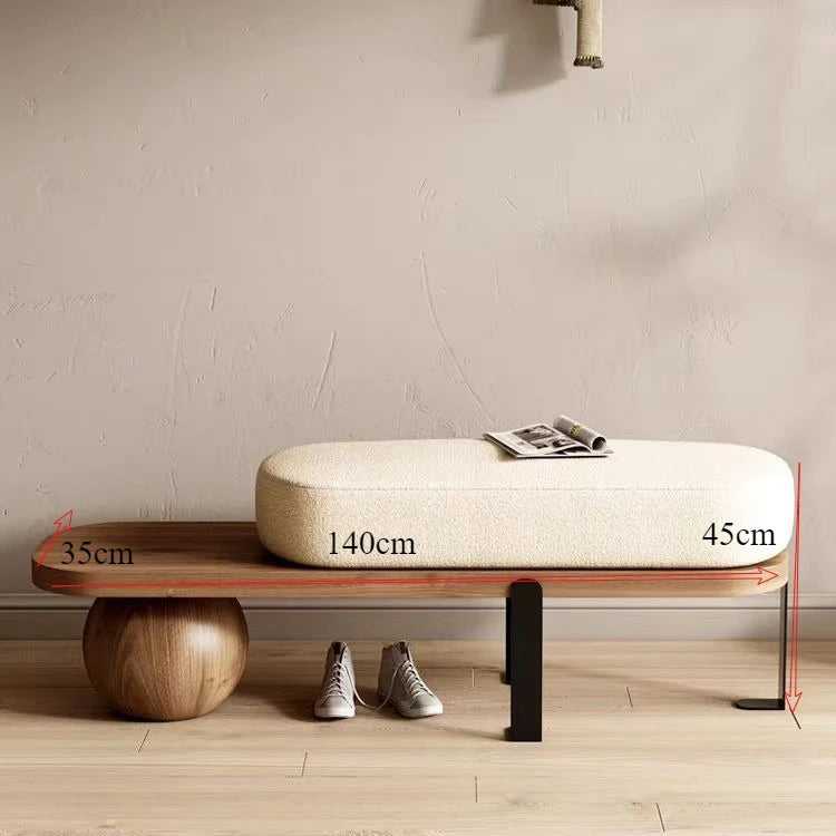 Creative Solid Wood Living Room Furniture Home Door Shoe Bench Porch Bedroom Bedside Bench Ottoman Storage Nordic Furniture