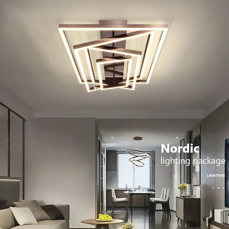 Nordic Modern Designer Minimalist Whole House Ceiling Light Living Room Bedroom Dining Home Decor Dimmable LED Lighting Fixtures