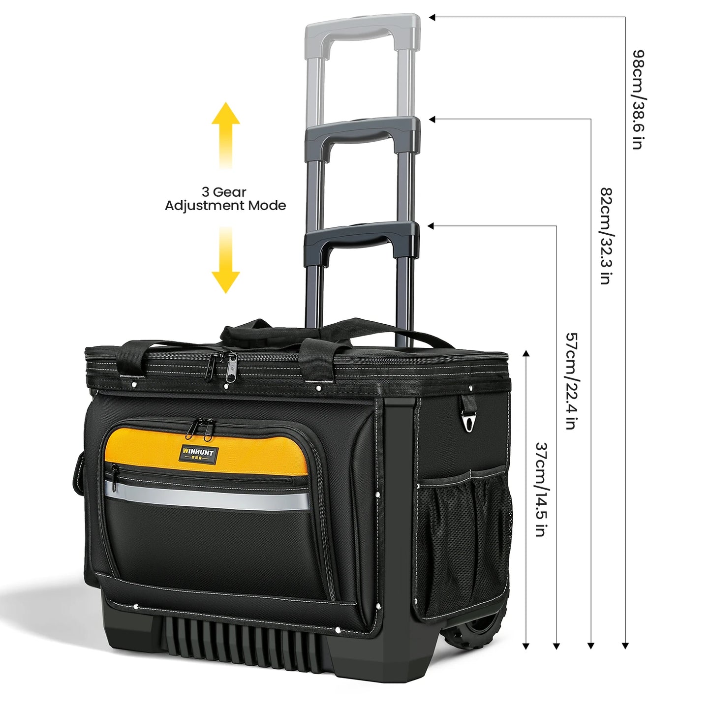 Rolling Tool Bag, Tool Bag with Wheels, Portable Storage Organizer Rolling Tool Tote, for Electrician, Construction, Men, Women