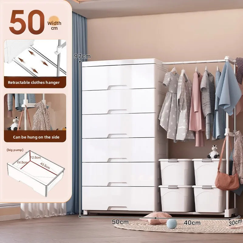 Baby wardrobe clothes rack household plastic storage cabinet drawer storage simple wardrobe