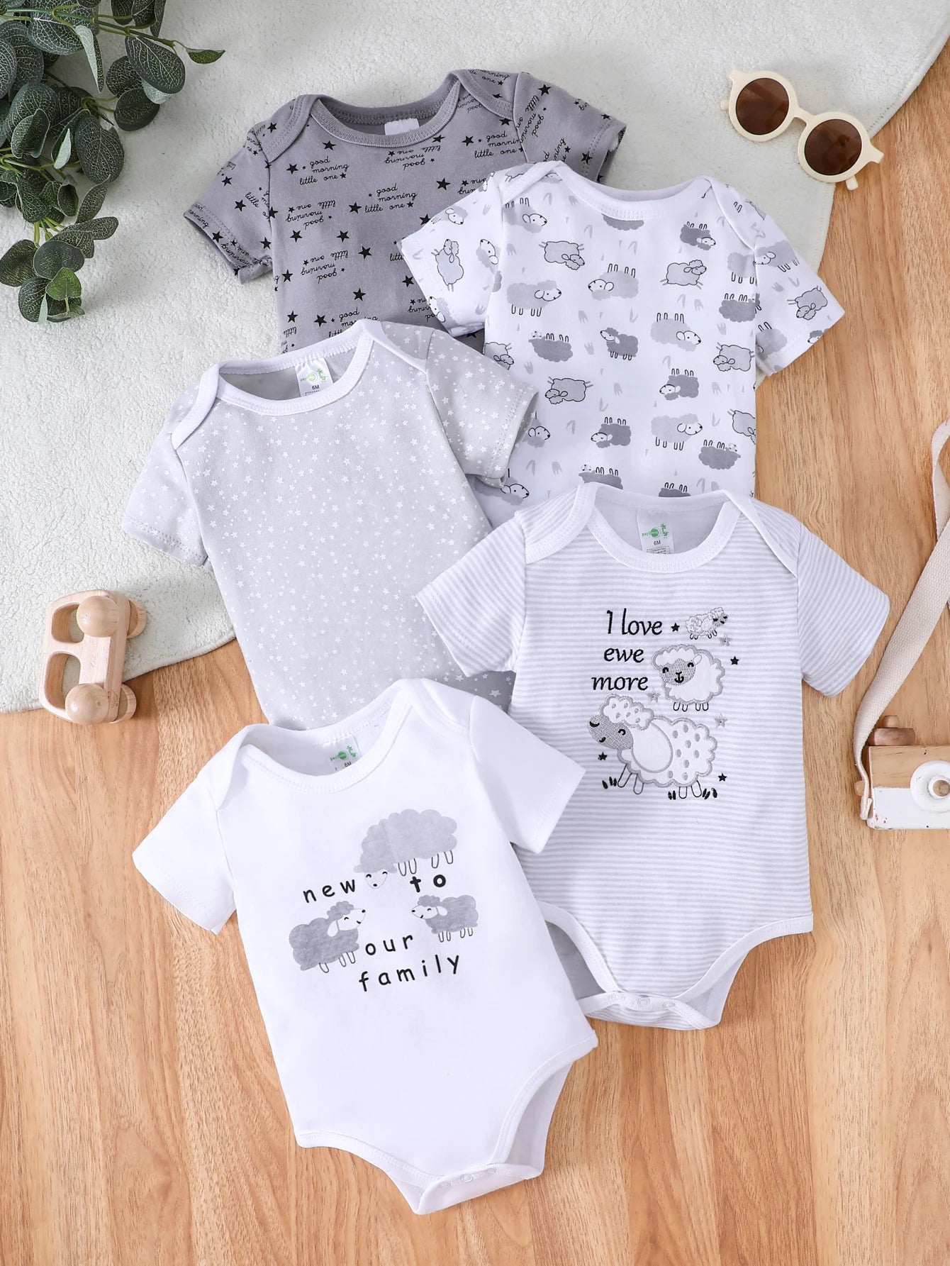 Baby boy clothes 5PCS Baby boy onesies summer cotton baby rompers Short-sleeved jumpsuit Suitable for 0-12 months