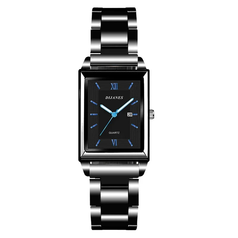 Top Brand Luxury Watches for Men Fashion Quartz Wristwatch Square Gold Stainless Steel Business Clock Relogio Masculino